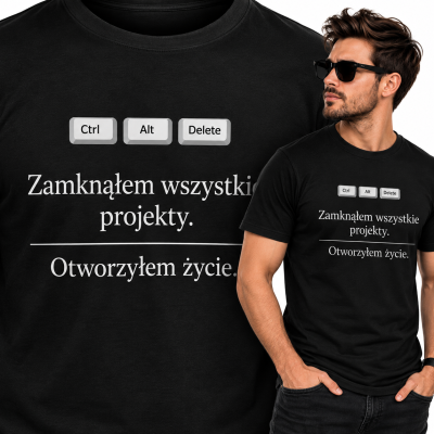 KOSZULKA ŚMIESZNA NA EMERYTURĘ ROZPOCZYNAM ŻYCIE